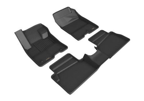 3D MAXpider 2022 Ford Maverick Hybrid  Kagu 1st & 2nd Row Floormat - Black 3D MAXpider