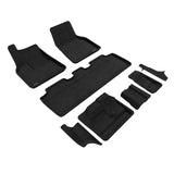 3D Maxpider 21-23 Tesla Model Y 7-Seat Elegant Floor Mat- Black 1St Row 2Nd Row 3Rd Row 3D MAXpider Floor Mats Carpeted  AXOPROS