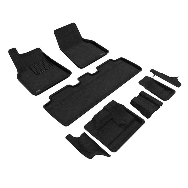 3D Maxpider 21-23 Tesla Model Y 7-Seat Elegant Floor Mat- Black 1St Row 2Nd Row 3Rd Row 3D MAXpider Floor Mats Carpeted  AXOPROS