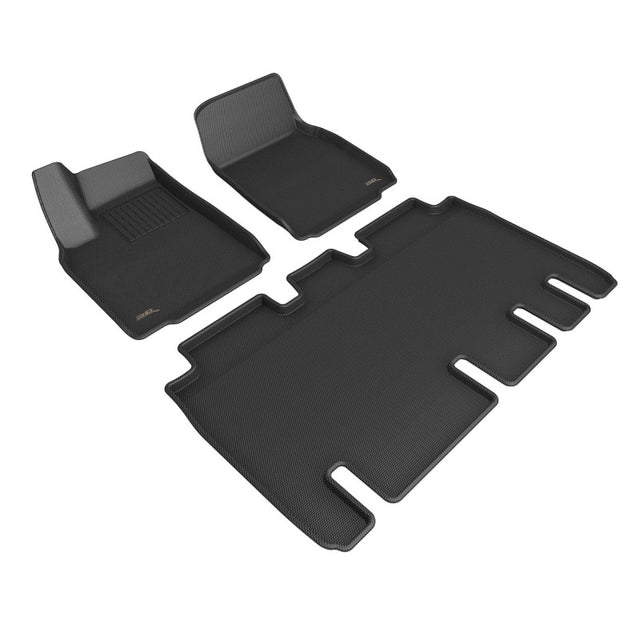 3D MAXpider 22-23 Tesla Model X Full Set Floormats - Black 3D MAXpider Floor Mats - Rubber  AXOPROS