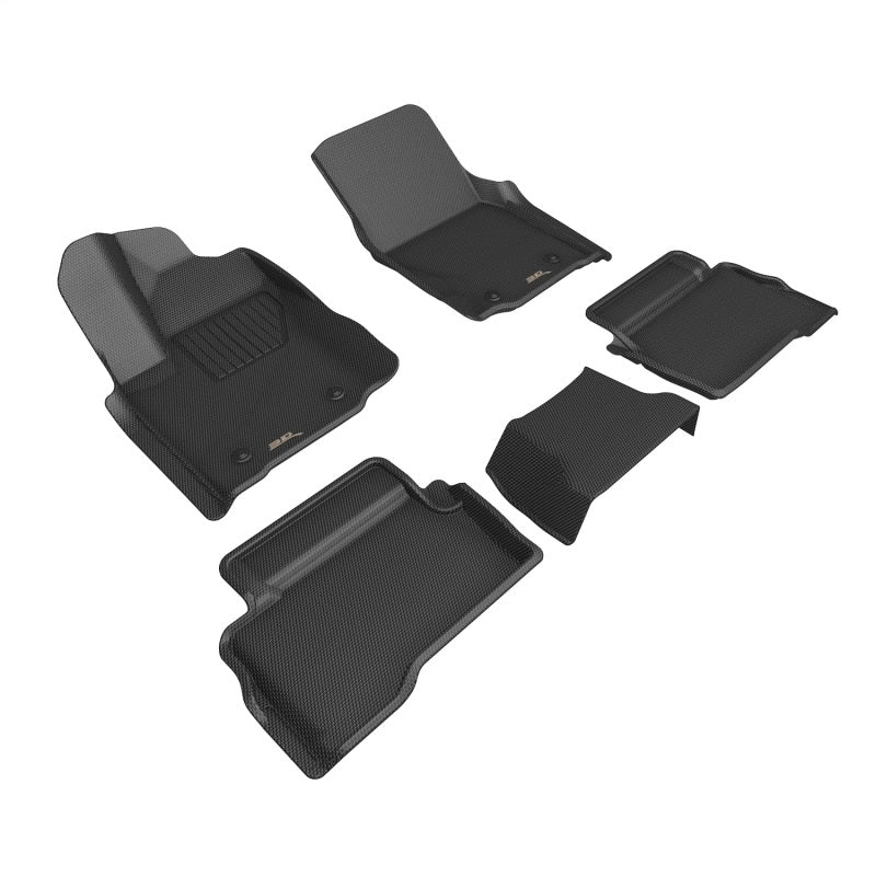 3D Maxpider 24 Toyota Tacoma Double Cab Kagu R1 R2 - Black 3D MAXpider Floor Mats - Rubber  AXOPROS