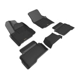 3D Maxpider 24 Toyota Tacoma Double Cab Kagu R1 R2 - Black 3D MAXpider Floor Mats - Rubber  AXOPROS