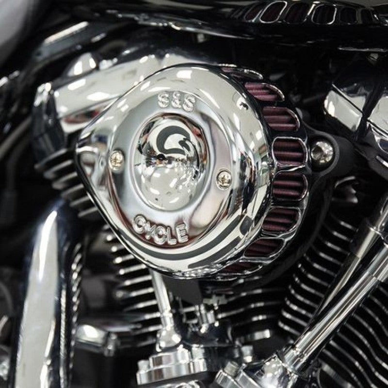 S&S Cycle 2017+ M8 Models Stealth Air Cleaner Kit w/ Gloss Black Mini Teardrop Cover S&S Cycle Air Intake Components  AXOPROS