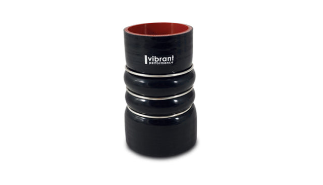 Vibrant 4 Ply Aramid Hump Hose w/3 SS Rings 2.5in ID x 6in Length - Black Vibrant Silicone Couplers & Hoses  AXOPROS