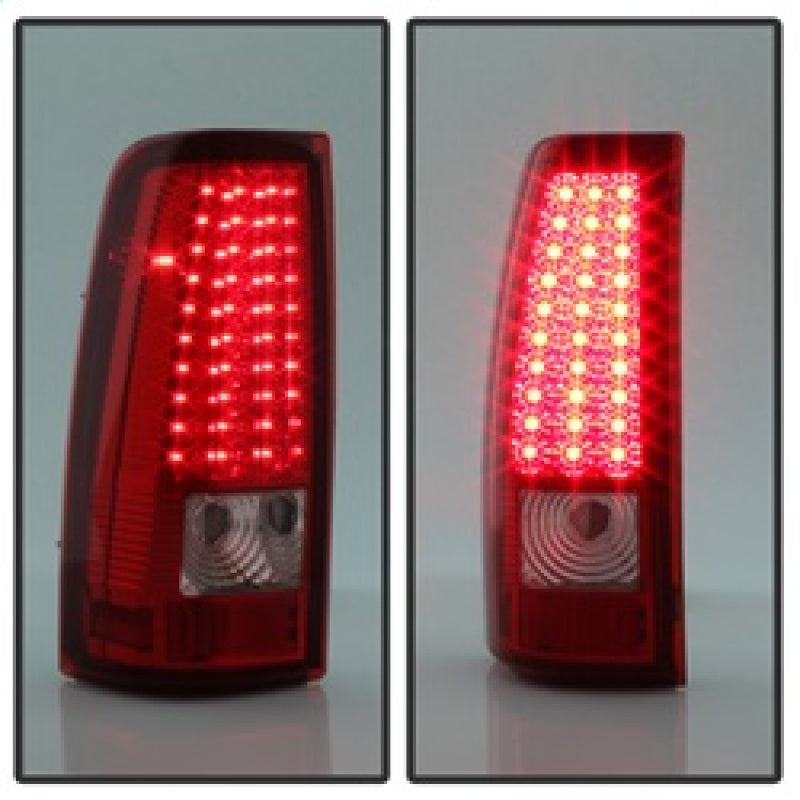 Xtune Chevy Silverado 1500/2500/3500 03-06 LED Tail Lights Red Clear ALT-ON-CS03-LED-RC SPYDER Tail Lights  AXOPROS