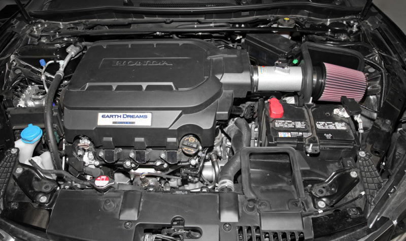K&N 13-14 Honda Accord 3.5L V6 69 Series Typhoon Air Intake System - Silver Cold Air Intake Kit K&N Engineering Cold Air Intakes  AXOPROS