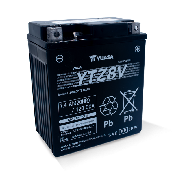 Yuasa YTZ8V Maintenance Free AGM 12-Volt Battery Yuasa Battery Batteries  AXOPROS