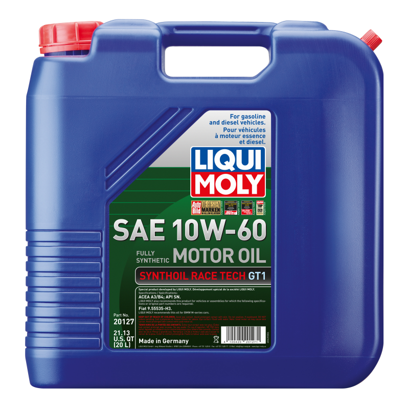 LIQUI MOLY 20L Synthoil Race Tech GT1 Motor Oil SAE 10W60 LIQUI MOLY Motor Oils  AXOPROS
