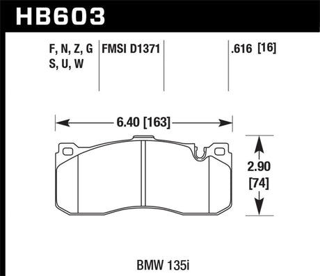 Hawk BMW 135i HP+ Street Front Brake Pads Hawk Performance Brake Pads - Performance  AXOPROS