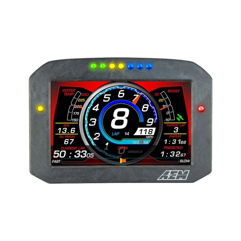 AEM AEM CD-7G Carbon Flush Digital Dash Display w/ Internal 20Hz GPS & Antenna Gauges aftermarket performance part