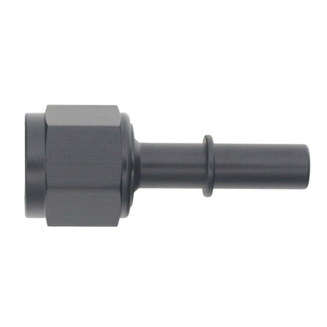 DeatschWerks 8AN Female Flare Swivel to 3/8in Male EFI Quick Disconnect - Anodized Matte Black DeatschWerks Fuel Components Misc  AXOPROS