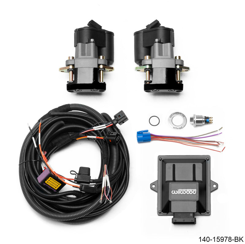 Wilwood Electronic Parking Brake Rear Retrofit Kit - 0.810in Rotor Black Wilwood Brake Calipers - Perf  AXOPROS