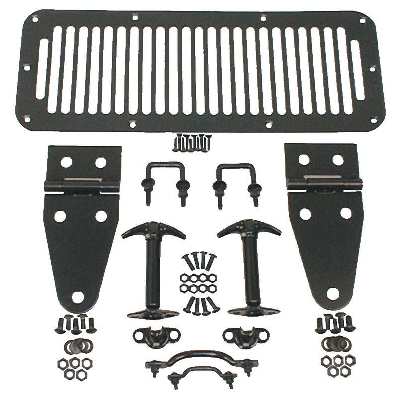 Rugged Ridge 78-95 Jeep CJ / Jeep Wrangler Black Hood Kit Rugged Ridge Hoods  AXOPROS