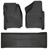Husky Liners 08-10 Ford SD Crew Cab WeatherBeater Combo Black Floor Liners (w/o Manual Trans Case) Husky Liners Floor Mats - Rubber  AXOPROS