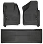 Husky Liners 08-10 Ford SD Crew Cab WeatherBeater Combo Black Floor Liners (w/o Manual Trans Case) Husky Liners Floor Mats - Rubber  AXOPROS