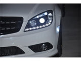 Spyder Mercedes Benz C-Class 08-11 Projector Headlights Halogen - DRL Blk PRO-YD-MBW20408-DRL-BK SPYDER Headlights  AXOPROS