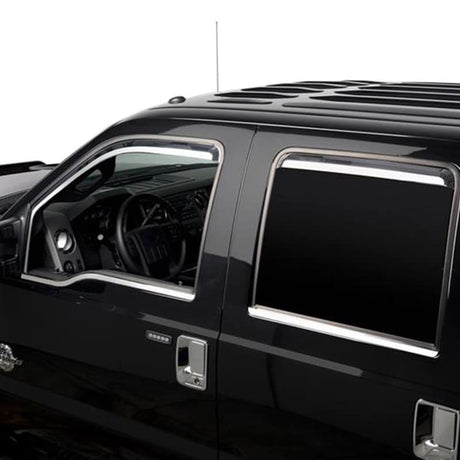 Putco 17-20 Ford SuperDuty - Regular Cab w/ Towing Mirrors (ABS Window Trim) Window Trim Accents Putco Wind Deflectors  AXOPROS