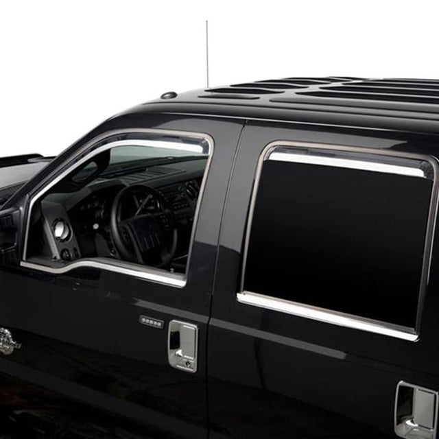 Putco 99-16 Ford SuperDuty Crew Cab (Set of 4) Element Chrome Window Visors Putco Wind Deflectors  AXOPROS