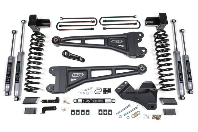 4 Inch Lift Kit W/ Radius Arm - Ford F250/F350 Super Duty (17-19) 4WD - Diesel BDS Suspension Suspension Lift Kit  AXOPROS