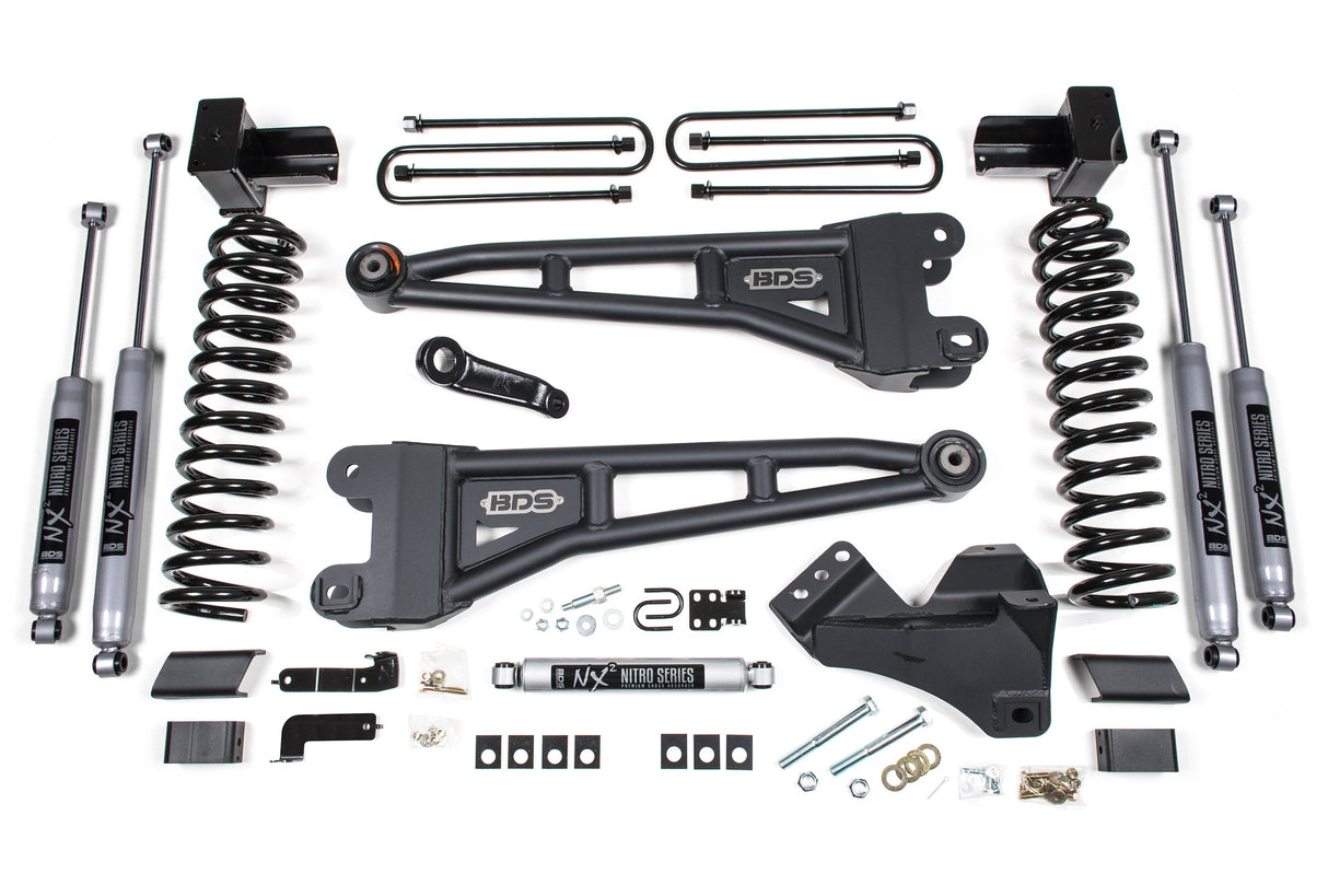 4 Inch Lift Kit W/ Radius Arm - Ford F250/F350 Super Duty (17-19) 4WD - Gas BDS Suspension Suspension Lift Kit  AXOPROS