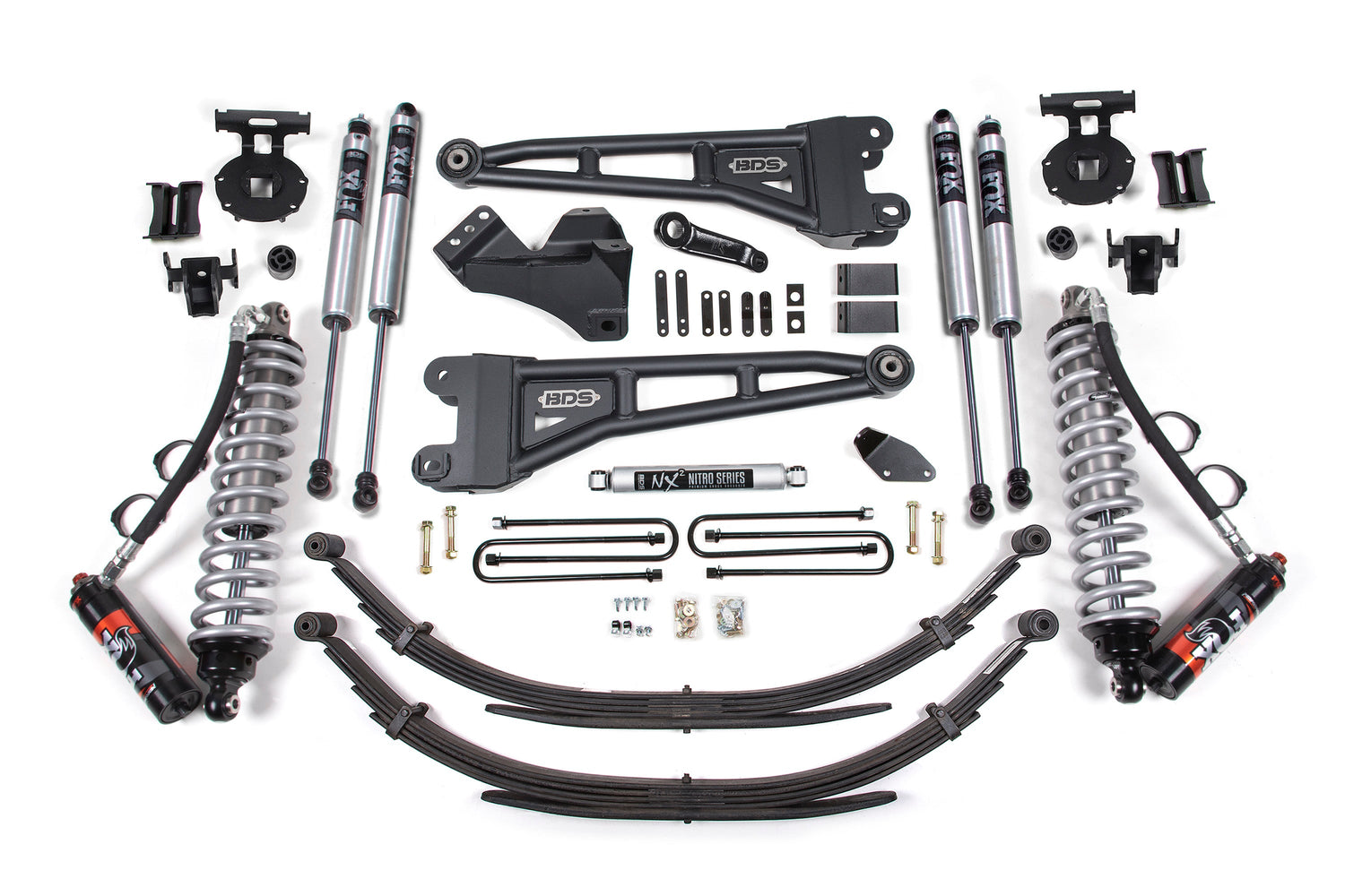 4 Inch Lift Kit W/ Radius Arm - FOX 2.5 Performance Elite Coil-Over Conversion - Ford F250/F350 Super Duty (05-07) 4WD - Diesel BDS Suspension Suspension Lift Kit  AXOPROS