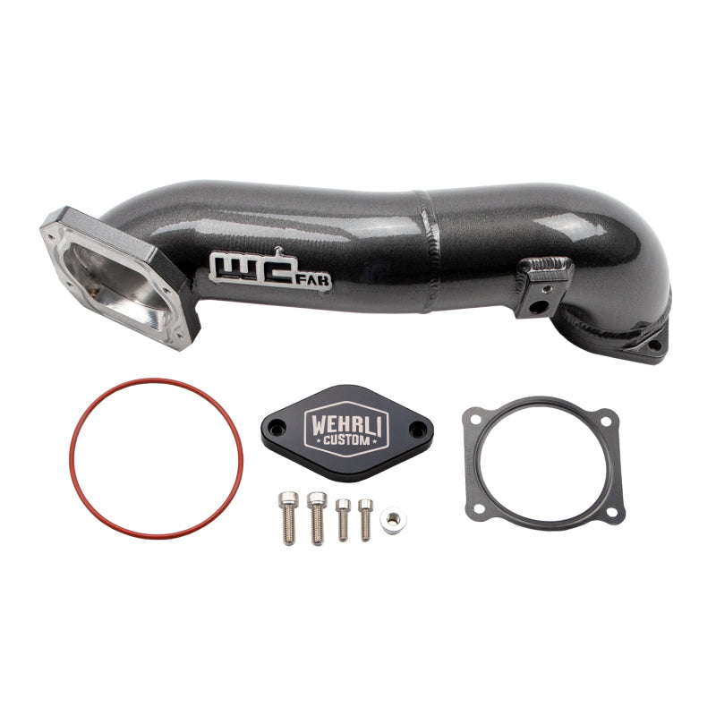 2011-2016 LML Duramax Passenger Side Upper Crossover Intercooler Pipe Kit Gloss Black Wehrli Intercooler Pipe Kits  AXOPROS