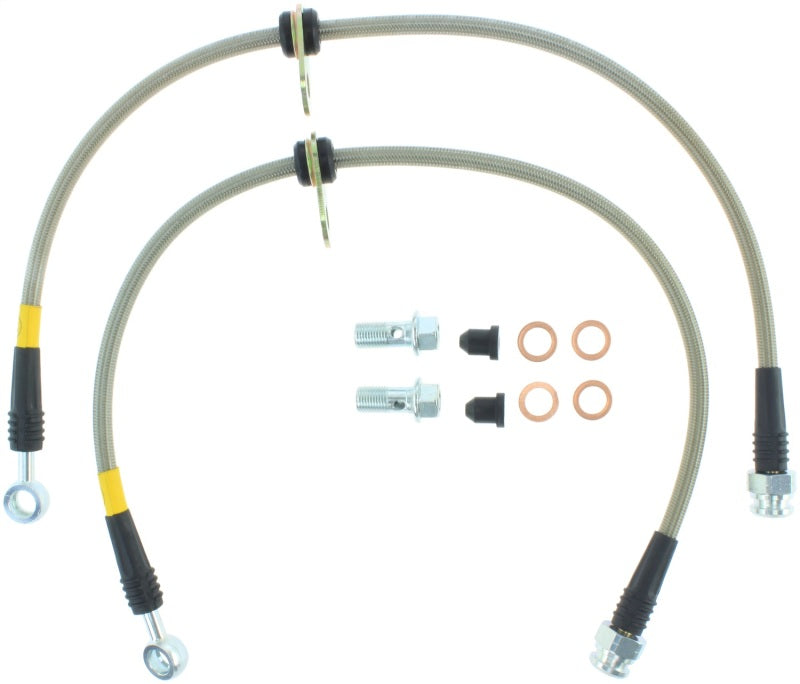 StopTech 09 Acura TSX / 08 Honda EX/EX-L / 09 Accord Coupe & Sedan Stainless Steel Front Brake Lines Stoptech Brake Line Kits  AXOPROS