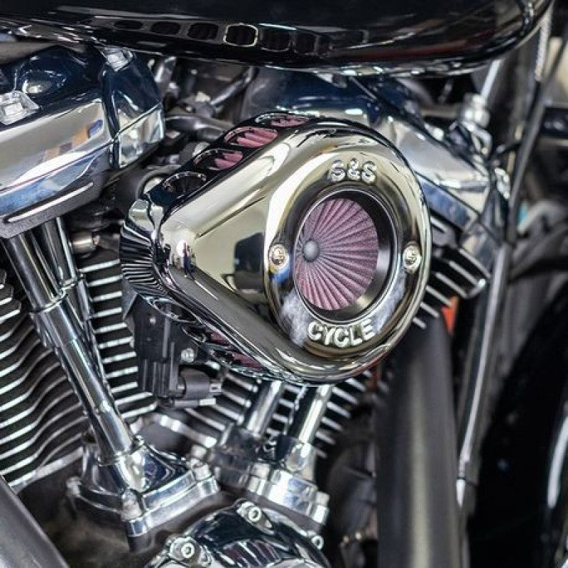 S&S Cycle 2017+ M8 Models Stealth Air Stinger Kit w/ Chrome Teardrop S&S Cycle Air Intake Components  AXOPROS