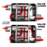 BBK VariTune Adjustable Performance Muffler 2-1/2 Offset/Offset Stainless Steel BBK Muffler  AXOPROS