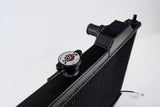 CSF 96-07 Mitsubishi Evo 4/5/6/7/8/9 Full-Slim Radiator w/12in Fan & Shroud/-16AN - Black CSF Radiators  AXOPROS