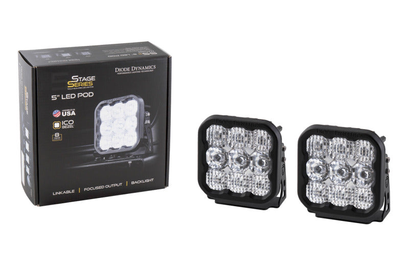 Diode Dynamics SS5 LED Pod Pro - White Combo (Pair) Diode Dynamics Light Accessories and Wiring  AXOPROS