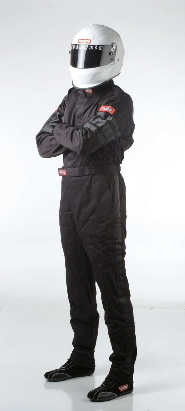 RaceQuip Black SFI-1 1-L Suit - Large Racequip Racing Suits  AXOPROS