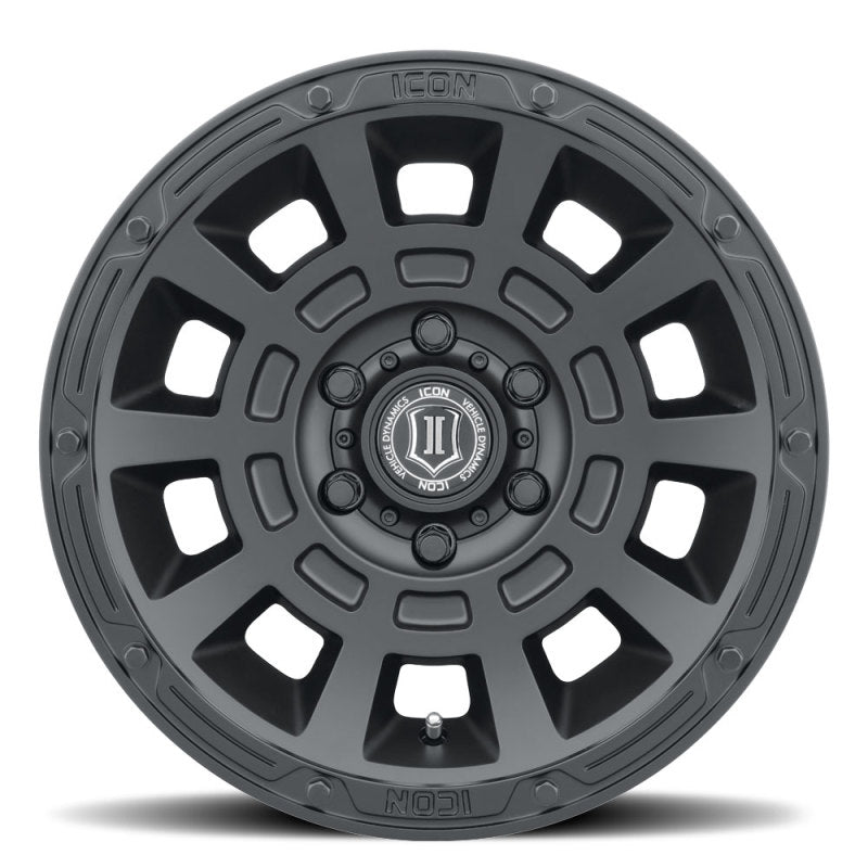 ICON Thrust 17x8.5 6x5.5 0mm Offset 4.75in BS Satin Black Wheel ICON Wheels - Cast  AXOPROS