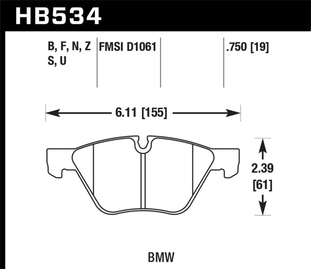 Hawk 08-12 BMW 128i /06 325i/325Xi /07 328i/328Xi /06 330i/330Xi Front DTC-70 Race Brake Pads Hawk Performance Brake Pads - Racing  AXOPROS