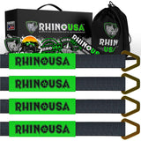 Rhino USA Axle Tie Down Straps (4-Pack) 2In X 38In - Black Rhino USA Cargo Tie-Downs  AXOPROS