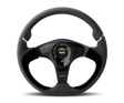 Momo Nero Steering Wheel 350 mm - Black Leather/Suede/Black Spokes MOMO Steering Wheels  AXOPROS