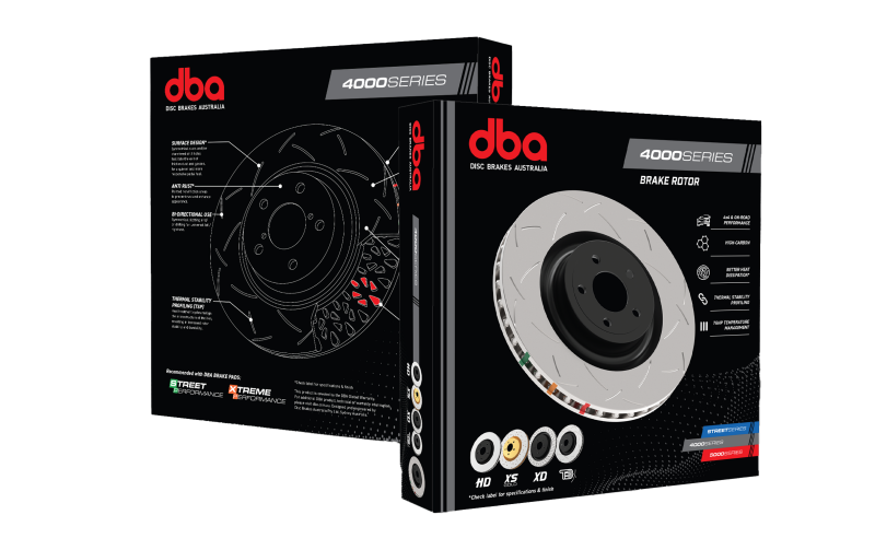 DBA 2015 Ford Mustang EcoBoost/GT w/o Brembo Calipers Rear Slotted 4000 Series Rotor DBA Brake Rotors - Slotted  AXOPROS