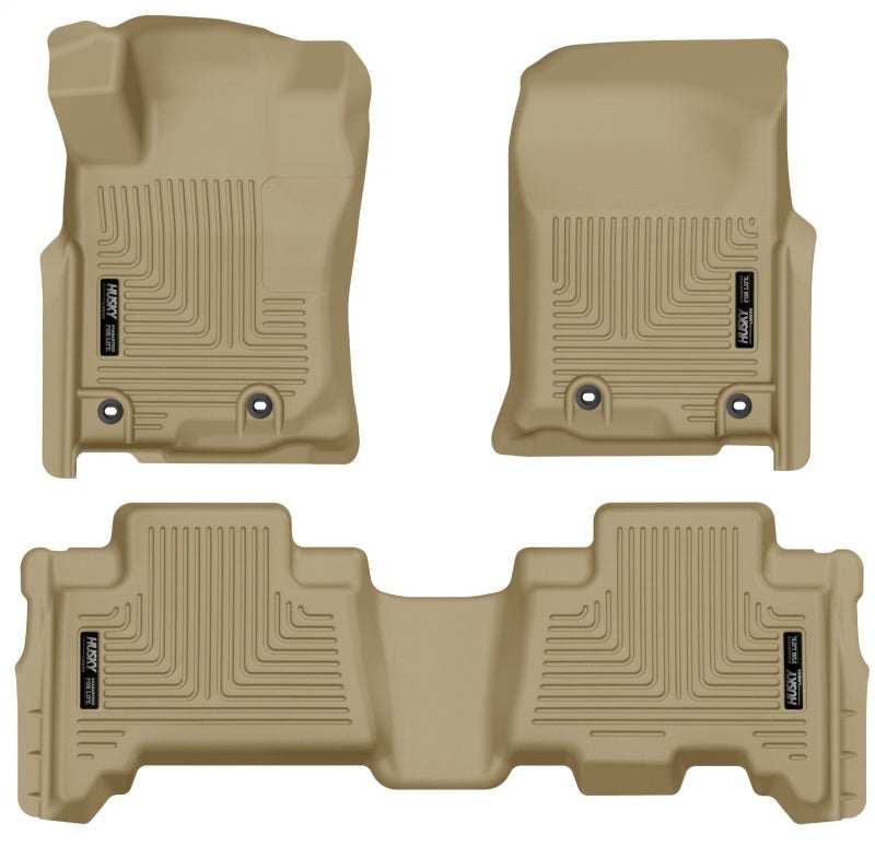 Husky Liners 2013 Toyota 4Runner WeatherBeater Tan Front & 2nd Seat Floor Liners Husky Liners Floor Mats - Rubber  AXOPROS