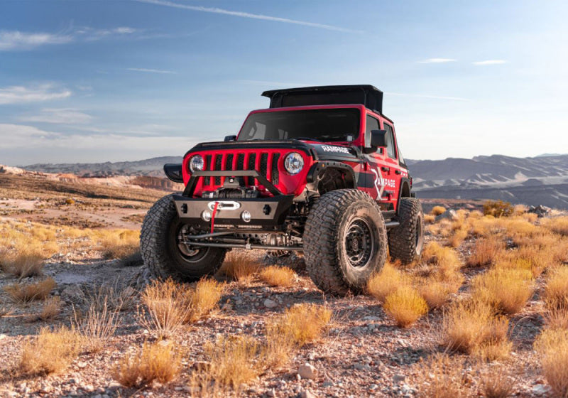 Rampage 2018-2021 Jeep Wrangler JL 4-Door Trailview Fastback - Black Diamond Rampage Soft Tops  AXOPROS