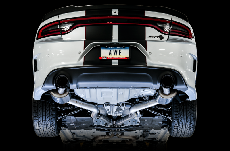 AWE Tuning 2015+ Dodge Charger 6.4L/6.2L Non-Resonated Touring Edition Exhaust - Diamond Blk Tips AWE Tuning Catback  AXOPROS
