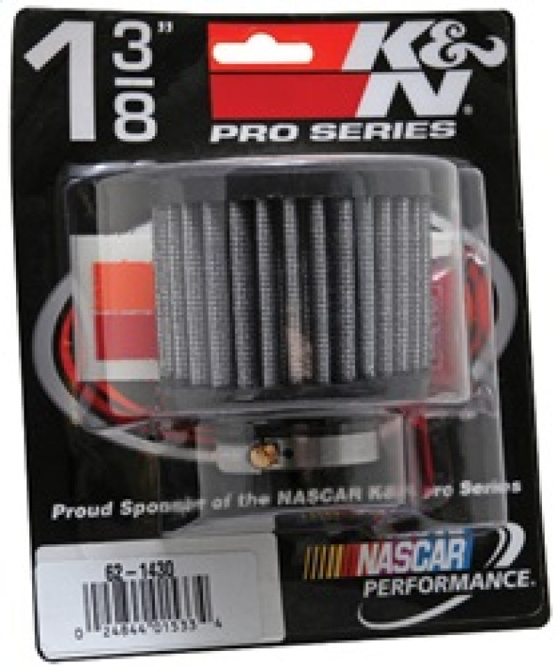 K&N 1.375in Flange ID x 3in OD x 2.5in H Rubber Base Crankcase Vent Filter K&N Engineering Air Filters - Universal Fit  AXOPROS