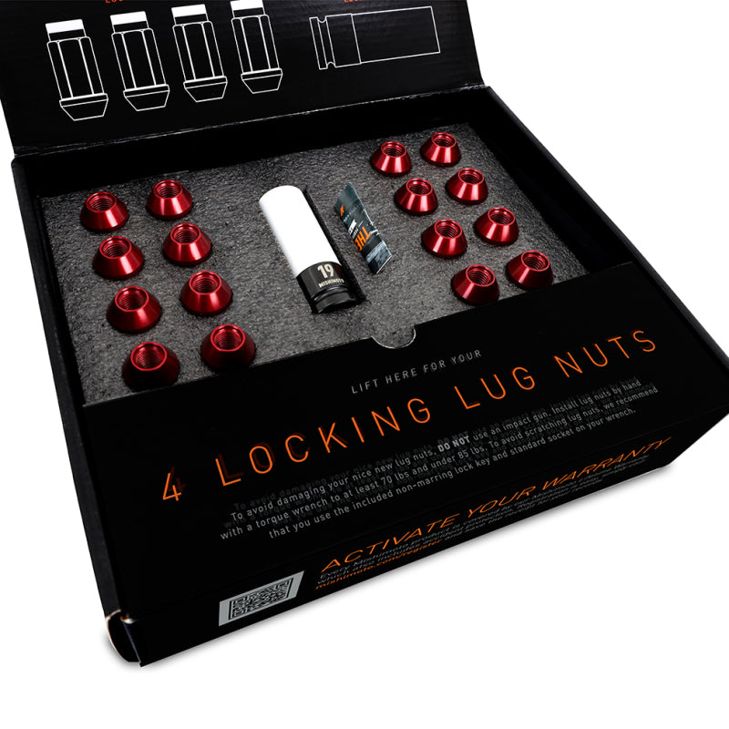 Mishimoto Aluminum Locking Lug Nuts M12x1.5 20pc Set Black Mishimoto Lug Nuts  AXOPROS