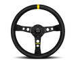 Momo MOD07 Steering Wheel 350 mm -  Black Suede/Black Spokes/1 Stripe MOMO Steering Wheels  AXOPROS