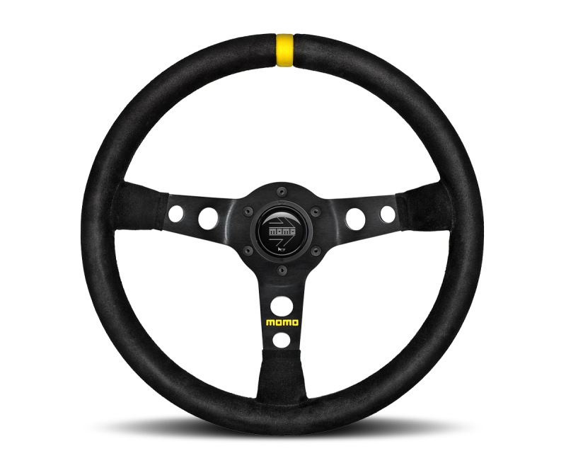 Momo MOD07 Steering Wheel 350 mm -  Black Suede/Black Spokes/1 Stripe MOMO Steering Wheels  AXOPROS