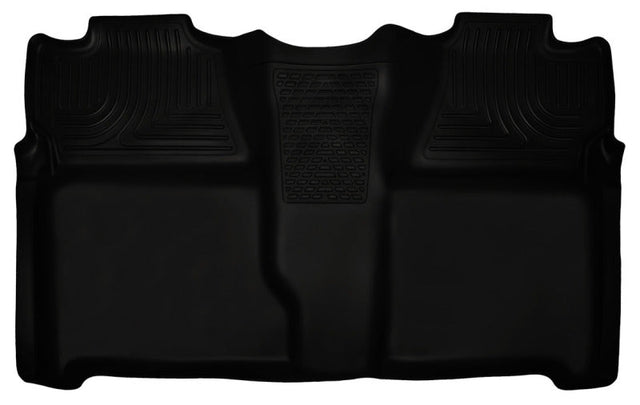 Husky Liners 07-13 Chevy Silverado 1500/2500HD Crew Cab PU Weatherbeater Black 2nd Seat Floor Liner Husky Liners Floor Mats - Rubber  AXOPROS
