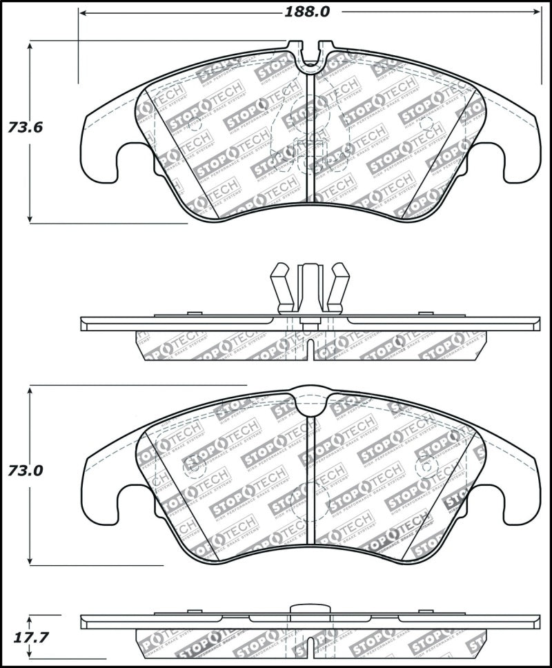 StopTech Performance 08-10 Audi A5 / 10 S4 / 09-10 Audi A4 (except Quattro) Front Brake Pads Stoptech Brake Pads - Performance  AXOPROS