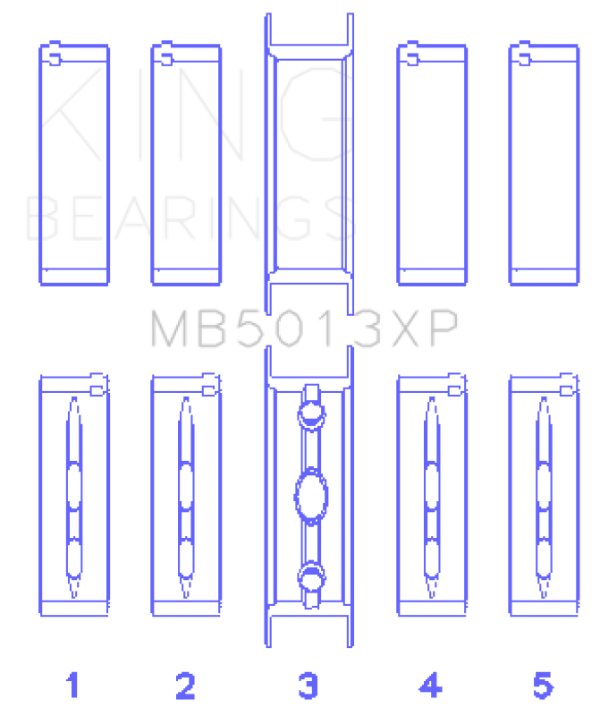 King Chevy LS1/LS6/LS3 Performance Main Bearing Set - Size STD King Engine Bearings Bearings  AXOPROS