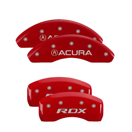 MGP 4 Caliper Covers Front Acura Rear RDX Red Finish Silver Characters (Req 18in+ Wheel) MGP Caliper Covers  AXOPROS