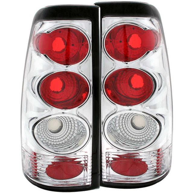 ANZO 1999-2002 Chevrolet Silverado 1500 Taillights Chrome ANZO Tail Lights  AXOPROS