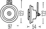 Hella Sharptone Horn Kit 12V 415/350Hz Yellow (3BB922000731 = H31000001) (Min Qty 360) Hella Horns  AXOPROS